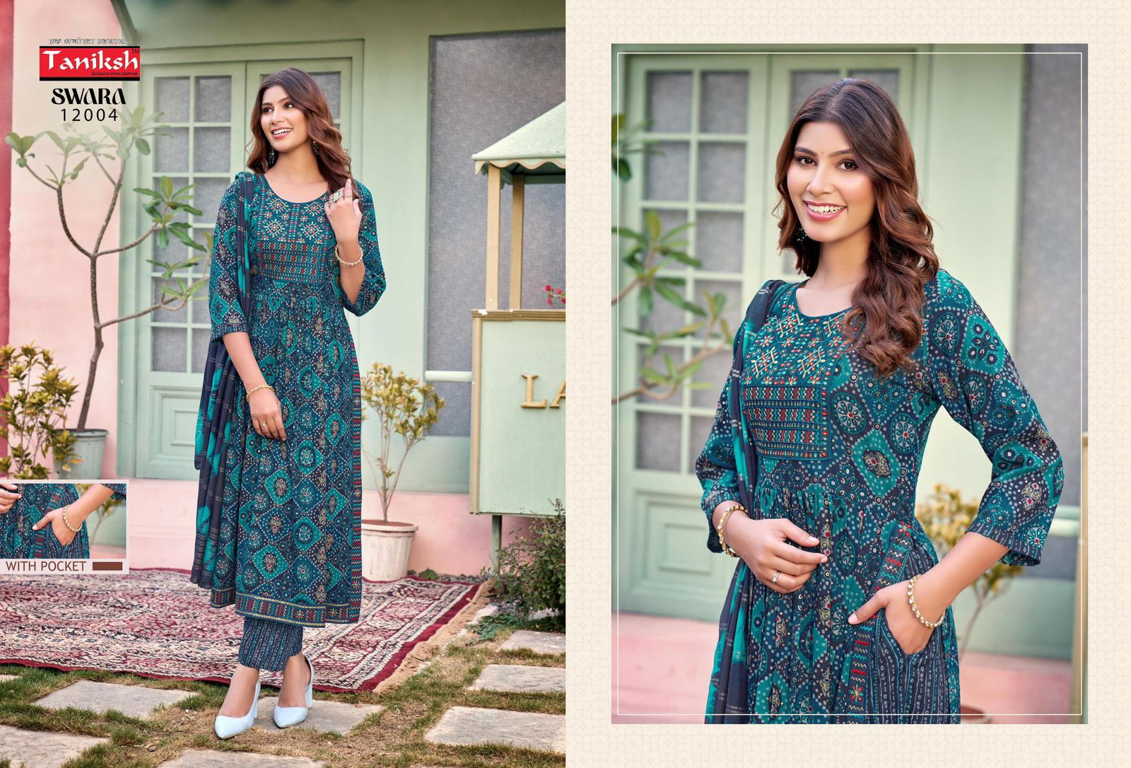 Swara Vol 12 By Taniksh Rayon Embroidery Kurti With Bottom Dupatta Wholesale Price In Surat
